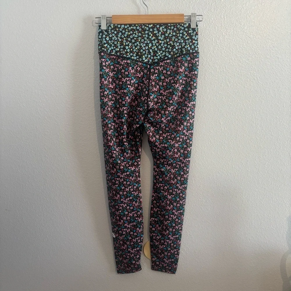 Nike Dri-Fit Micro Floral Print Leggings 7/8 Size Small